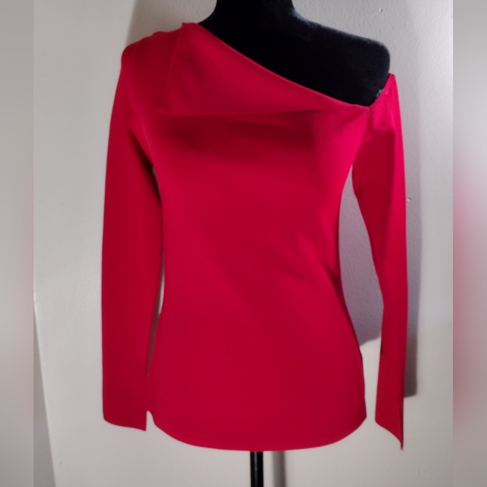 Bailey 44 Red Asymmetrical Top